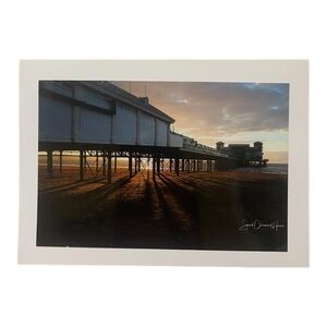 Grand Pier at Weston-super-Mare Sunset Sarah Horne Photography Blank Card